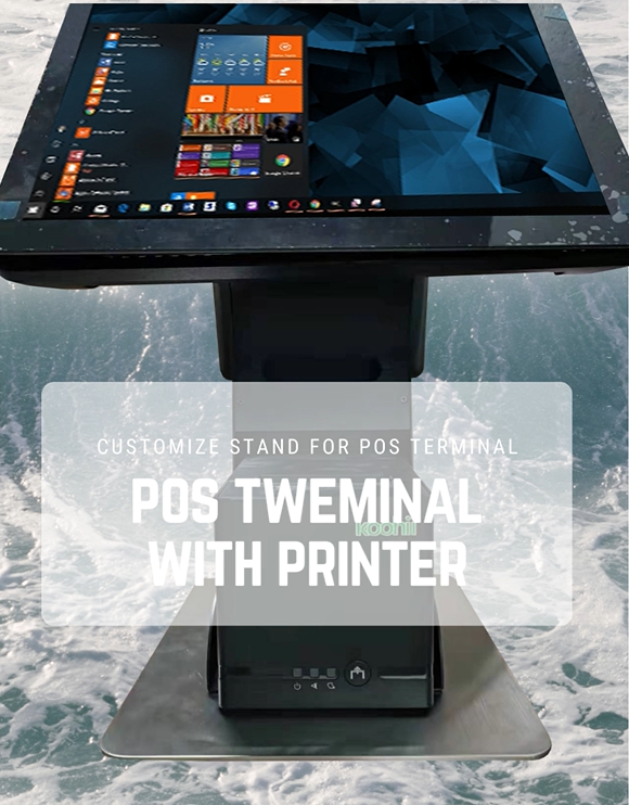 customiz the stand and body for pos terminal with dual screen and receipt printer