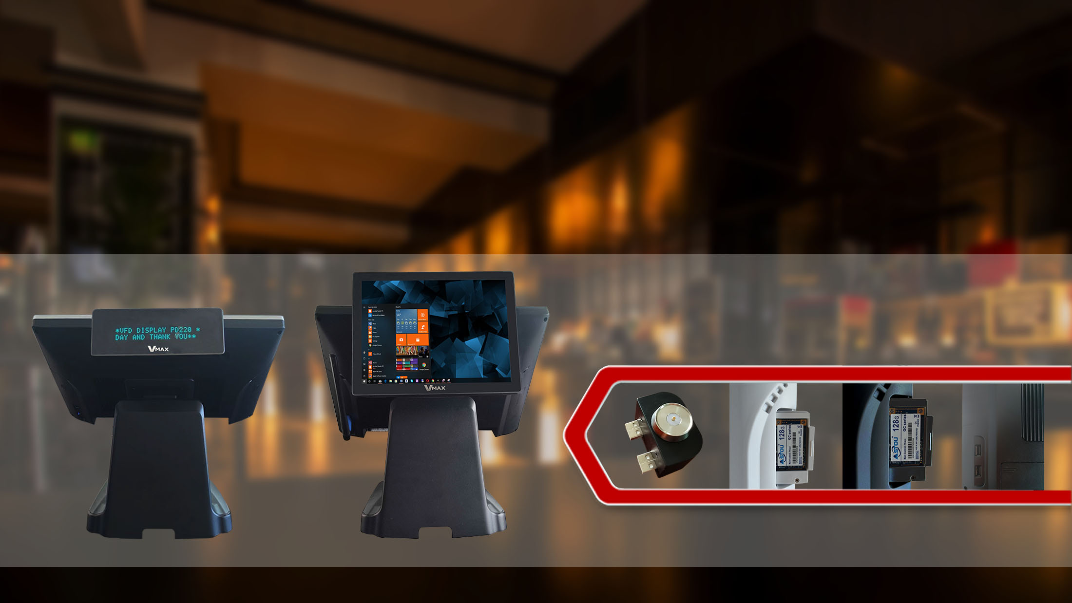 cash register machine with touchscreen pos terminal