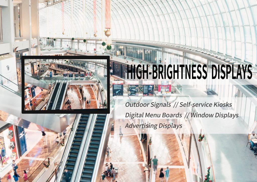 high-brightness display for outdoor signages and digital menu boards