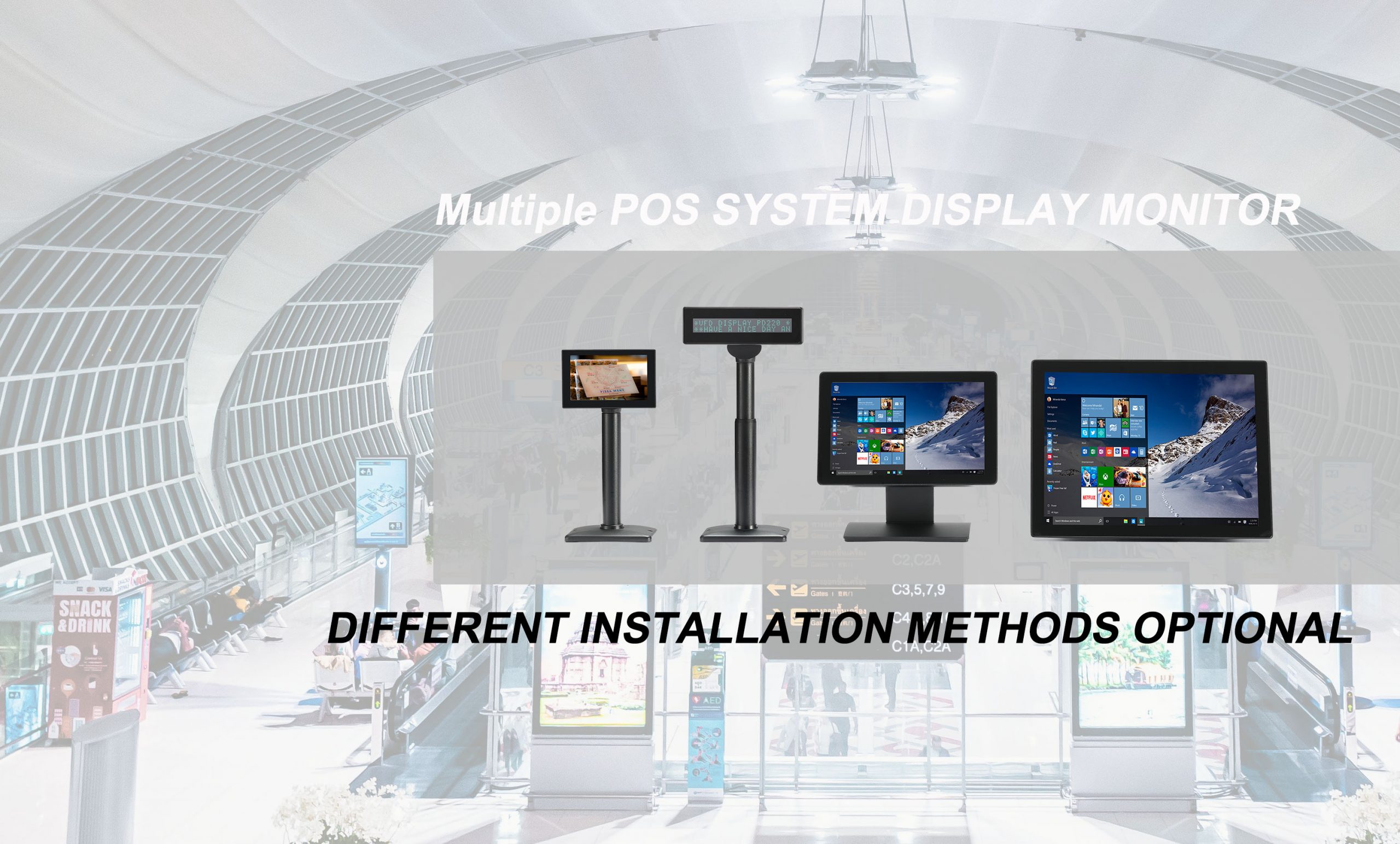 pos system monitor for point of sale display and kitchen display