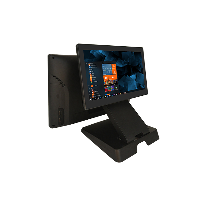 dual screen foldable pos for retail and supermarket