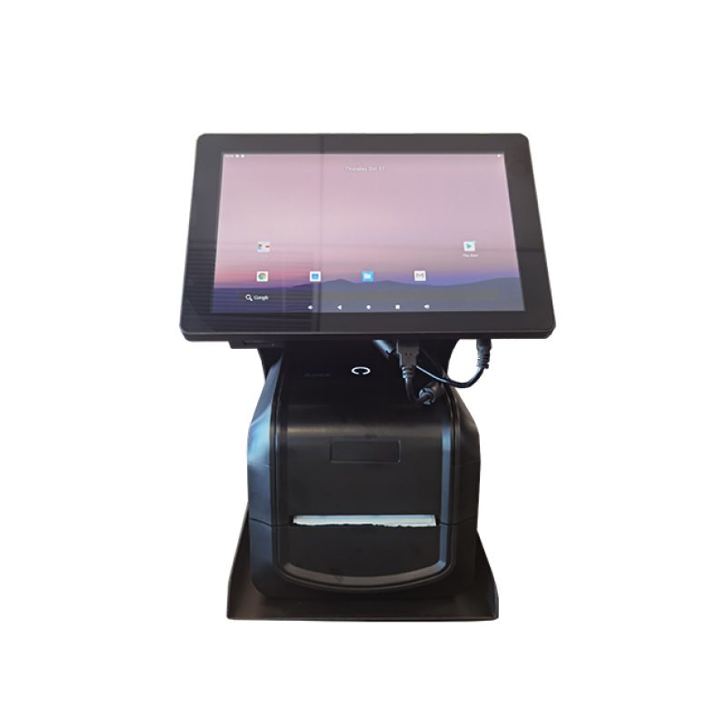 andorid self-service kiosk terminal with thermal barcode printer